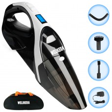 WELIKERA 5000PA Portable Cordless Handheld Vacuum Cleaner with Stainless Steel Filter Hand Held Car Vac,Black